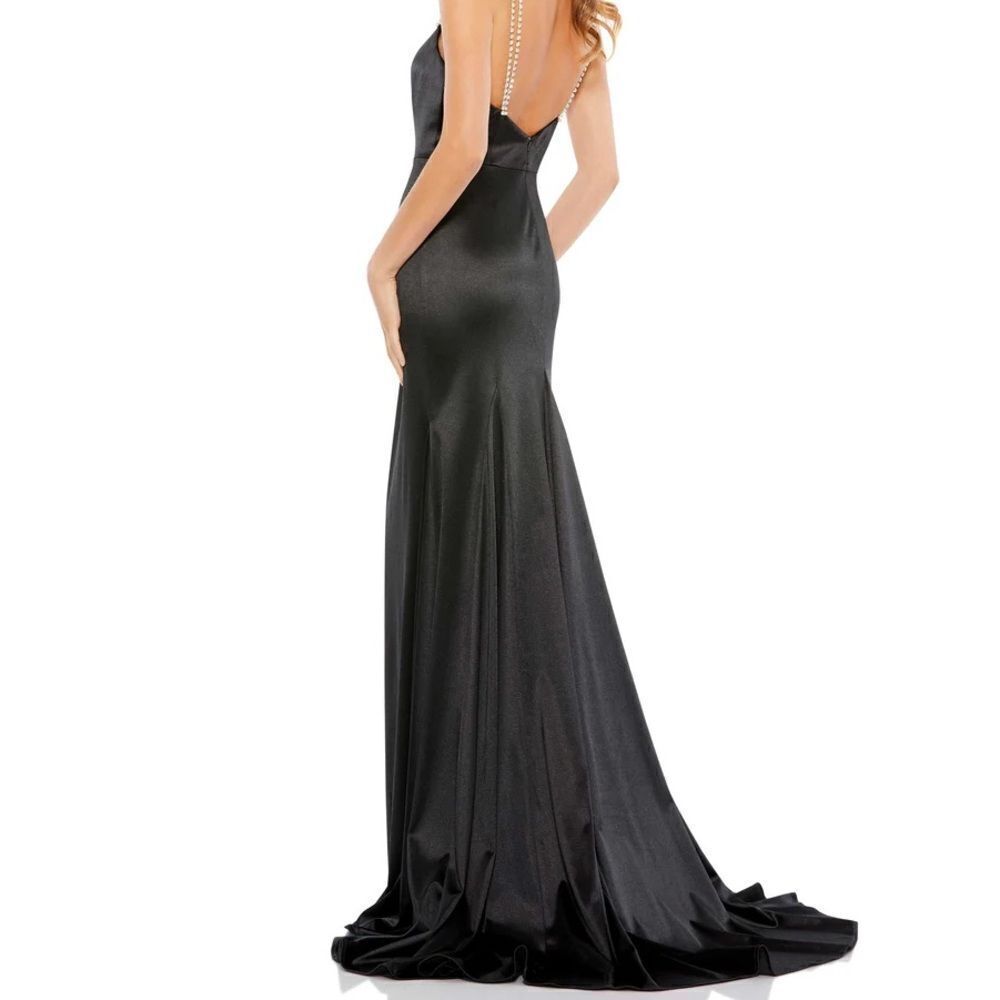 MAC DUGGAL Women’s Embellished Charmeuse Rhinestone Strap Trumpet Gown Size 4 - Picture 8 of 15